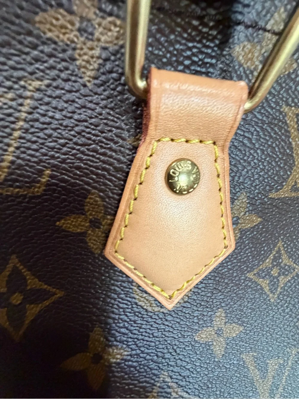 Louis Vuitton Brown Monogram Tote Bag with Vachetta Leather Handles 100%Authenti